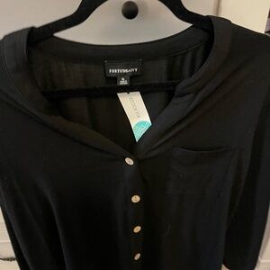Fortune + Ivy Black Button-Up Top Women’s XL